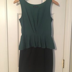 Teal/black dress